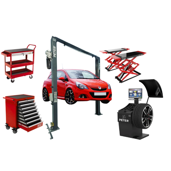 Equipamentos auto e ferramentas de oficina profissional