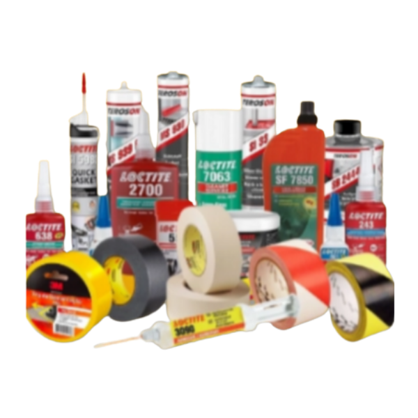 Adesivos, colas, vedantes e produtos químicos