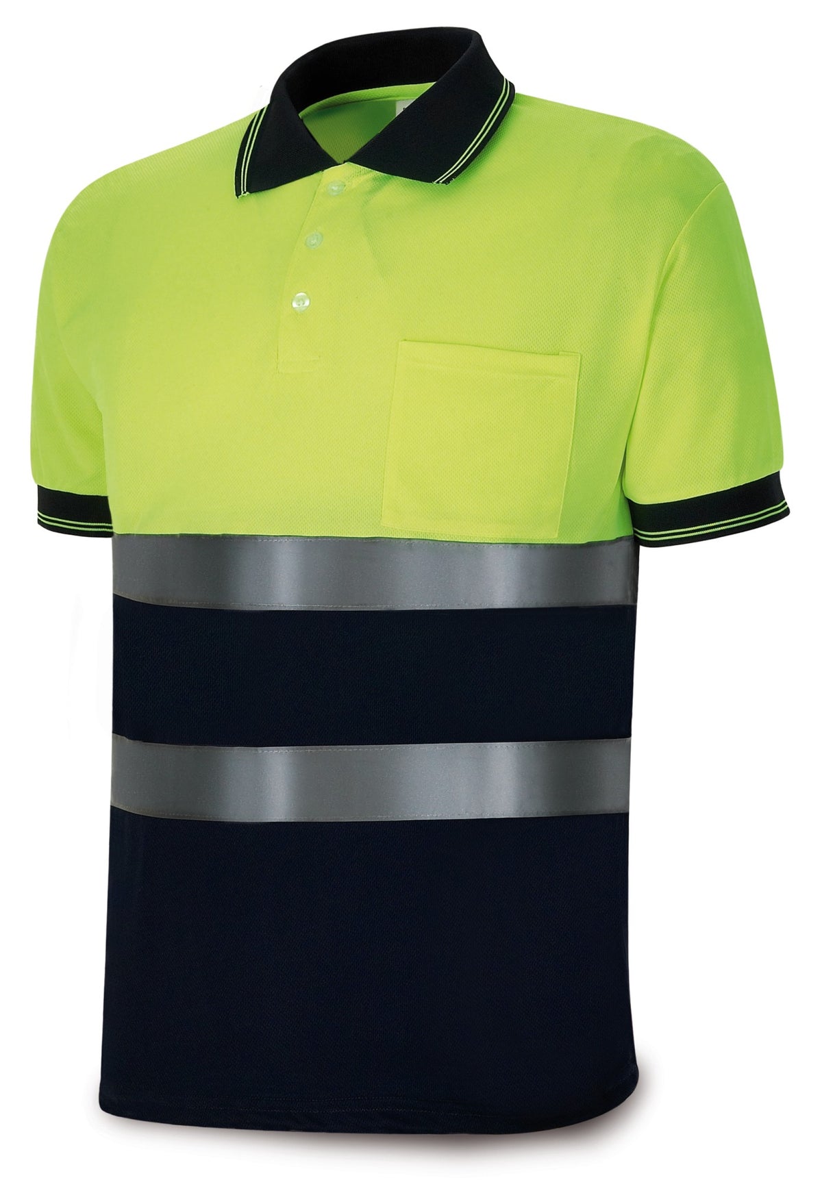 Polo de alta visibilidade Prisma amarelo/azul-marinho poliéster 150 g