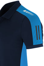 Polo técnico azul-marinho com lateral azul-royal poliéster 150 g, vista 2