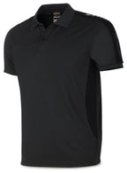 Polo técnico cinzento com lateral preta poliéster 150 g