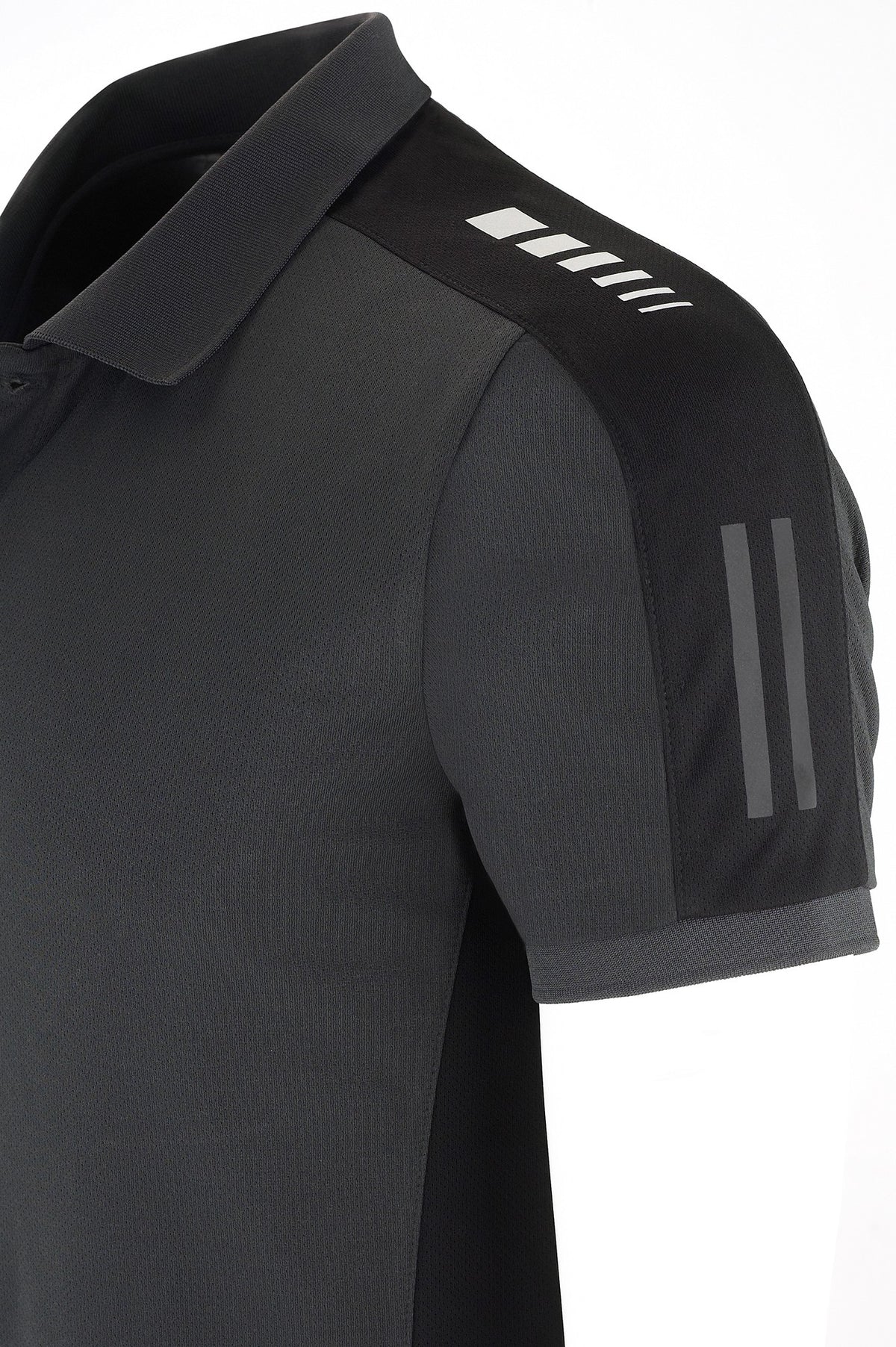 Polo técnico cinzento com lateral preta poliéster 150 g, vista 2