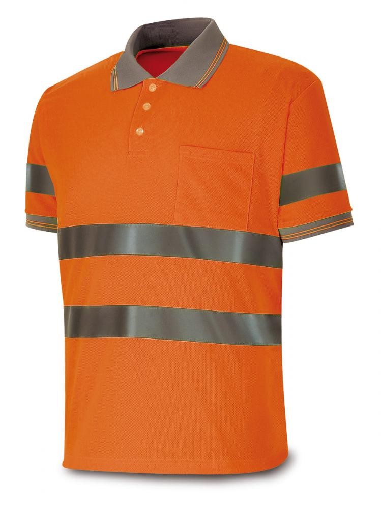 Polo de alta visibilidade Axis laranja fluorescente 160 g manga curta