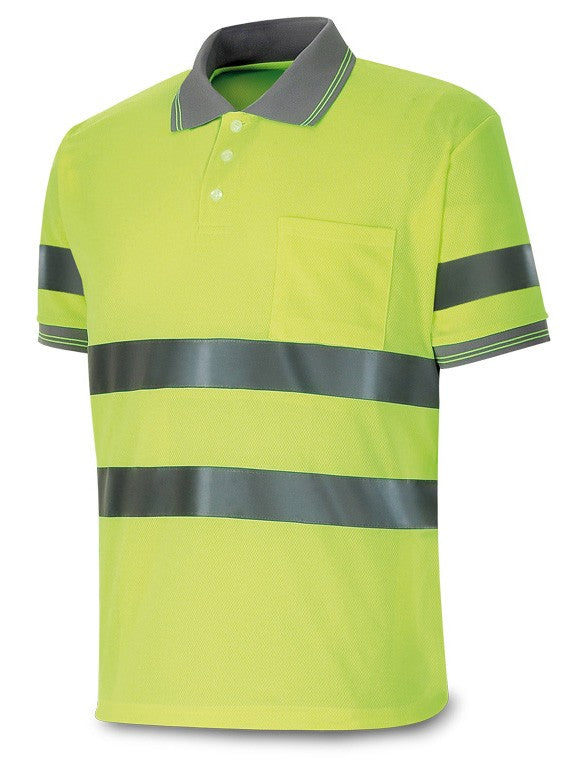Polo de alta visibilidade Axis amarelo fluorescente 160 g manga curta