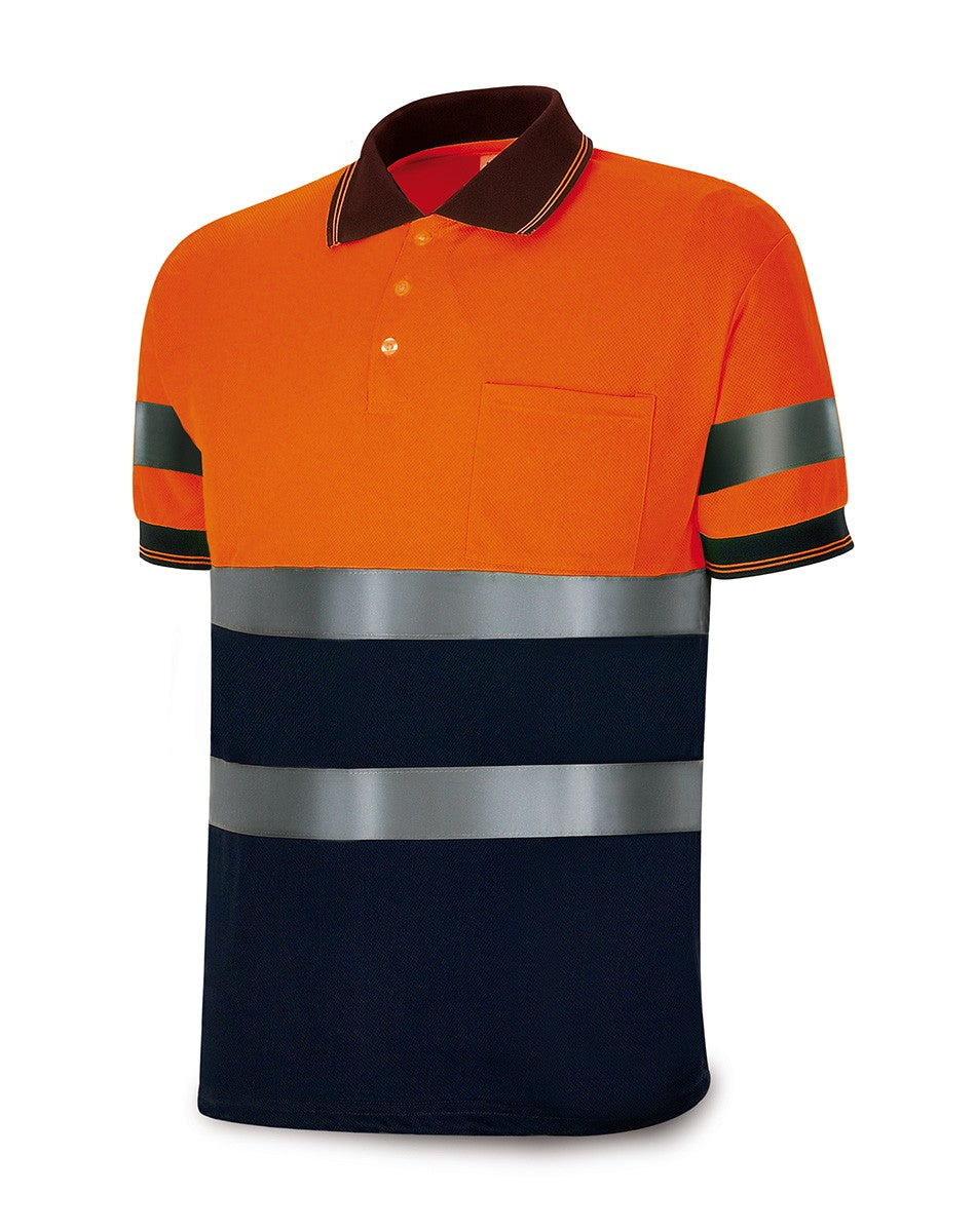 Polo de alta visibilidade Spark laranja/azul-marinho poliéster 160 g