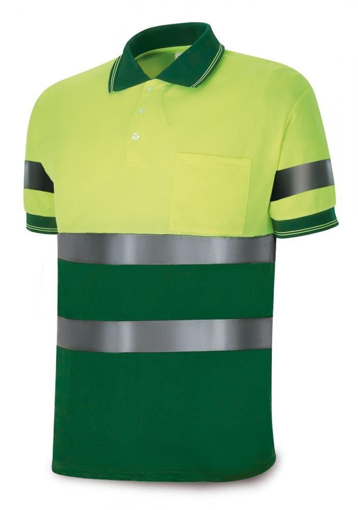 Polo de alta visibilidade Spark amarelo/verde poliéster 160 g
