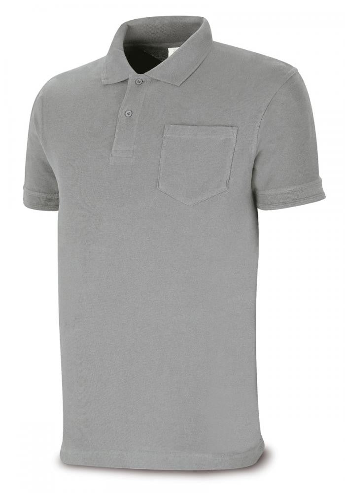 Polo Basic cinzento 100% algodão 175 g manga curta