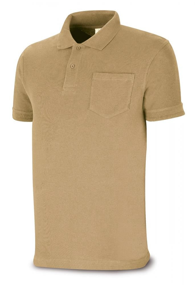 Polo Basic bege 100% algodão 175 g manga curta