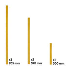 Conjunto de Puxadores para Série 518 - Dourado - JBM JBM, imagem do produto
