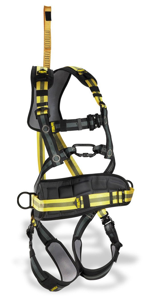 Arnês Steeltec Pro com engate dorsal e esternal, cinto de posicionamento e prolongador