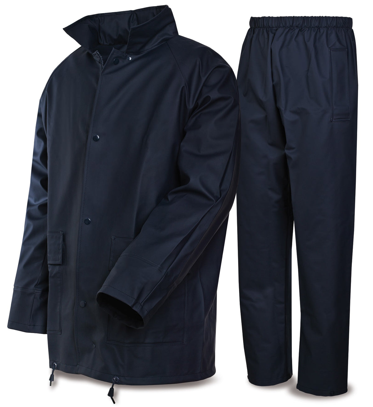Fato de chuva PU/PVC/poliéster azul-marinho 300 g