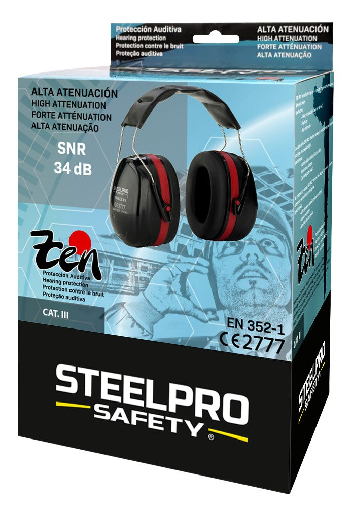 Protetor auricular Steelpro série Zen preto de alta atenuação, vista 2