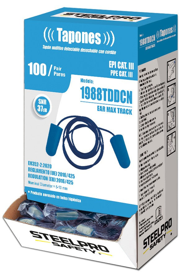 Tampão auditivo descartável detetável com cordão Ear Max Track, vista 2