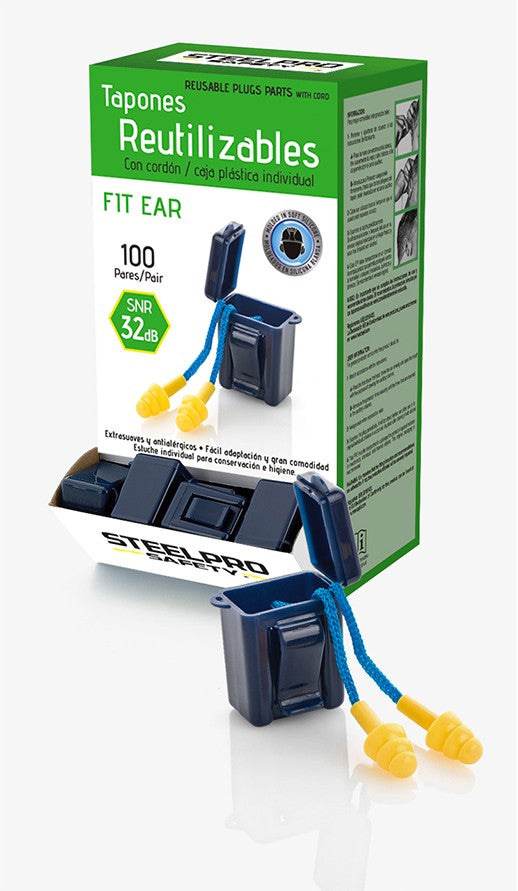 Tampão auditivo reutilizável de silicone com cordão Fit Ear, vista 2