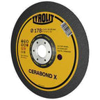 Disco de Corte Centro Côncavo CERABOND X 42F 178x3x22,23 CA30S-BFP TYROLIT - Caixa 25 unidades