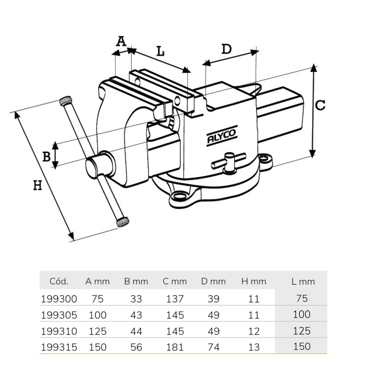 Torno de Bancada de Guia Quadrada 125mm (199310)