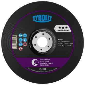 Disco de Desbaste-fundição 27F 230x7x22,23 ZA24S-BFP TYROLIT - Caixa 10 unidades