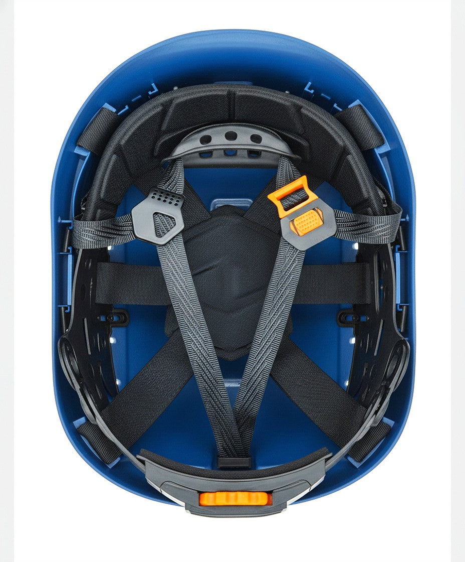 Capacete de proteção ventilado Eolo azul-marinho para trabalhos em altura, vista 2