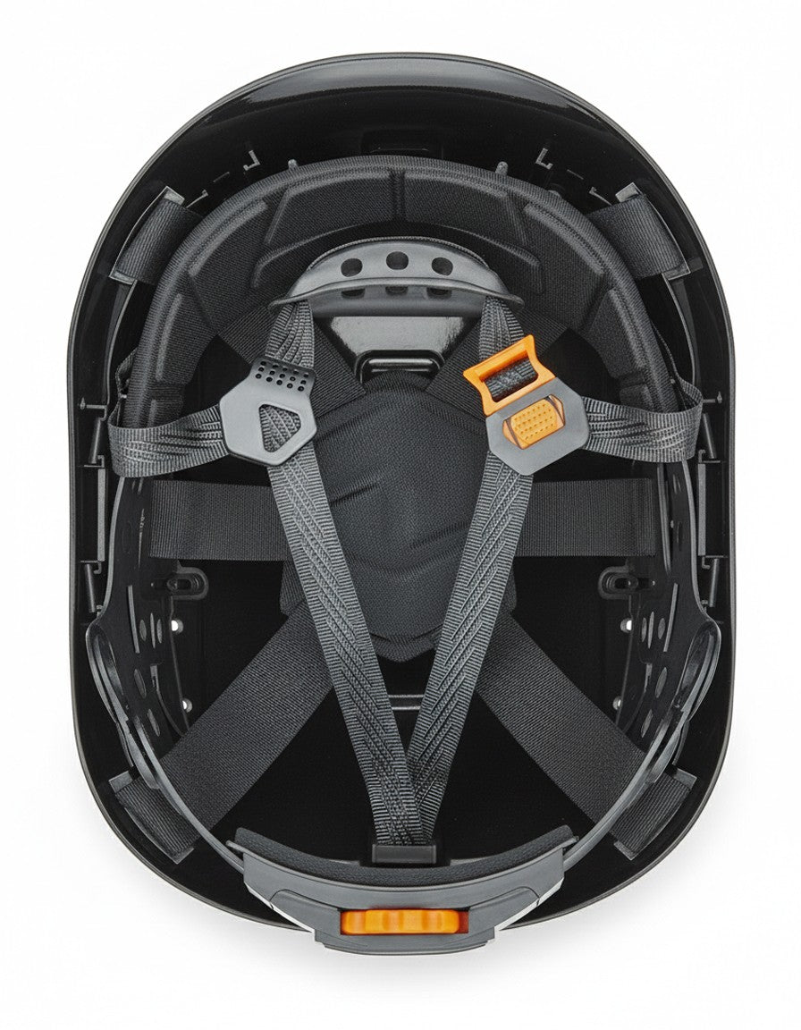 Capacete de proteção ventilado Eolo preto para trabalhos em altura, vista 2