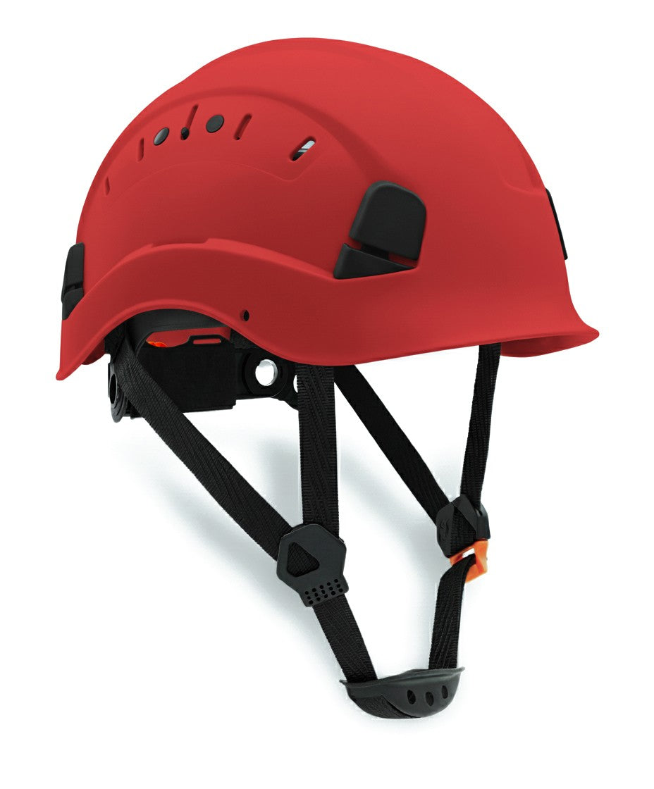 Capacete de proteção ventilado Eolo vermelho para trabalhos em altura