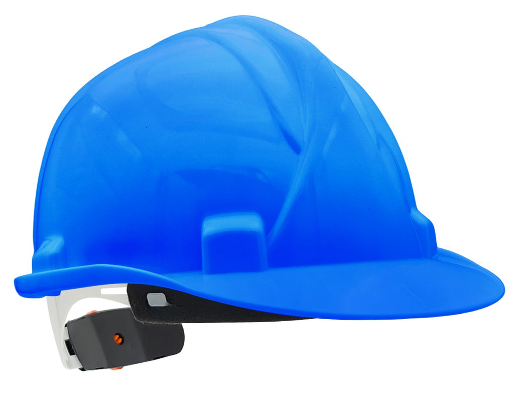 Capacete de proteção com roquete azul