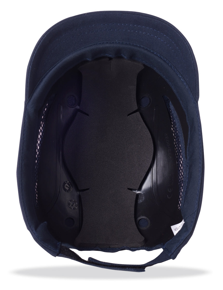 Boné de proteção antipancada Bumper Pro azul-marinho com pala curta (3 cm) e grelhas de ventilação, vista 2