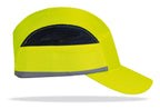 Boné de proteção antipancada Bumper Pro Fluor amarelo de alta visibilidade com bandas refletoras e grelhas de ventilação