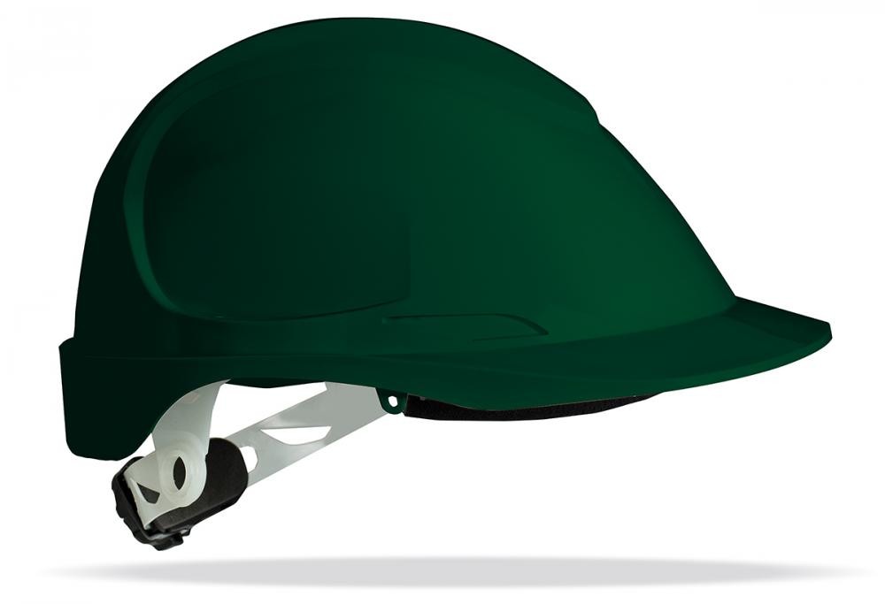 Capacete de proteção eletricamente isolante Thor verde com roquete e arnês têxtil de 6 pontos