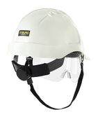 Capacete de proteção eletricamente isolante Vision branco com viseira retrátil e roquete, vista 3