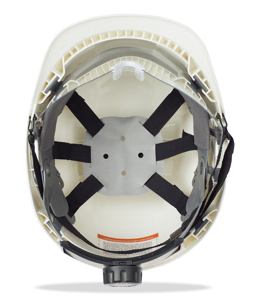 Capacete de proteção eletricamente isolante Vision branco com viseira retrátil e roquete, vista 2