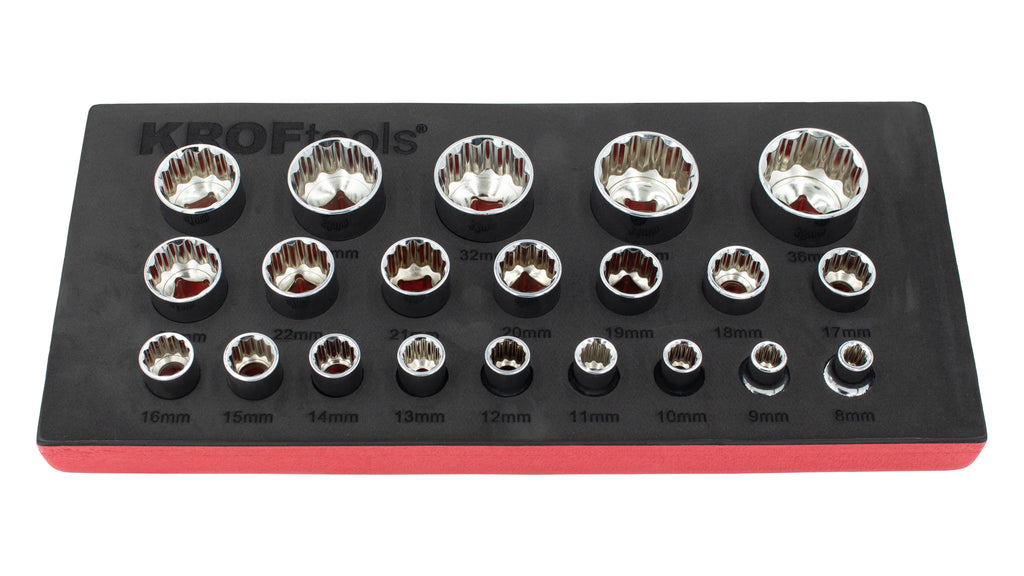 MÓDULO CHAVES CAIXA 1/2'' BIHEX. 21PCS - KROFtools
