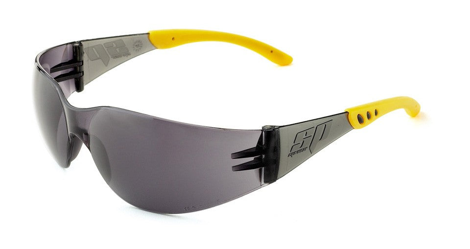 Óculos de proteção Spy Flex cinzento lente única envolvente e hastes flexíveis