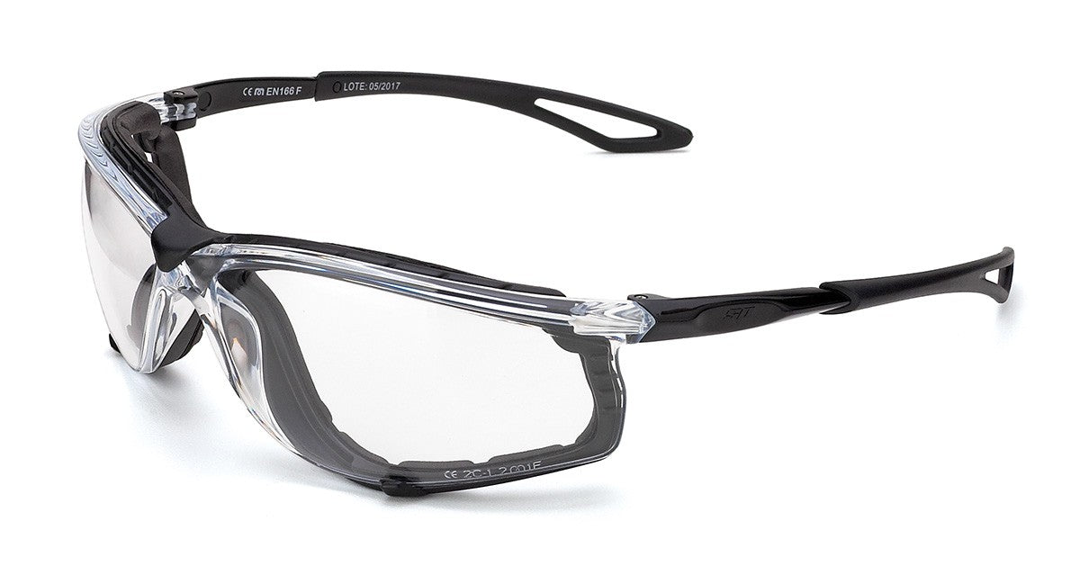 Óculos de proteção Xenon lente incolor, hastes flexíveis e espuma interior em EVA amovível