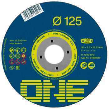 Disco de Corte Abaulado - One 42U 178x3x22,23 A30Q-BFO TYROLIT - Caixa 25 unidades