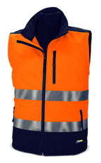 Blusão softshell de alta visibilidade Ámbar bicolor laranja com mangas amovíveis 310 g, vista 2