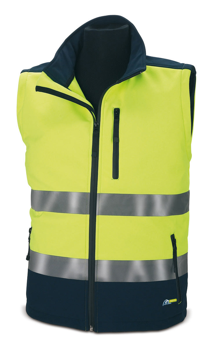Blusão softshell de alta visibilidade Ámbar bicolor com mangas amovíveis 310 g, vista 2