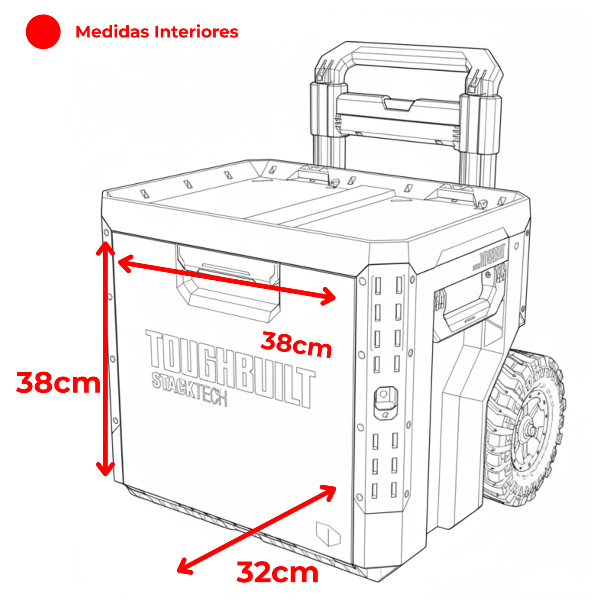 Carro de ferramentas Toughbuilt StackTech de 1 gaveta Locking Box TB-B1-D-R91-BEA – imagem 20