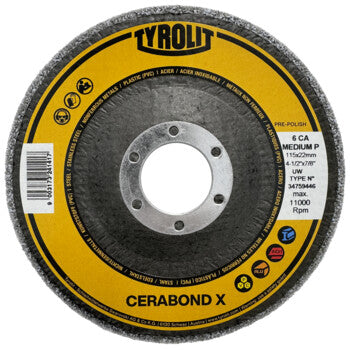 Disco Prepolimento Unitized CERABOND X 28 VL UW 125x22,2 9 CA Grão Grosso P [2] TYROLIT, vista principal