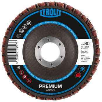 Disco de Lamelas Combinado 2EM1 Premium 27PLCA 125x22,23 Grão Grosso-A80 TYROLIT - Caixa 5 unidades