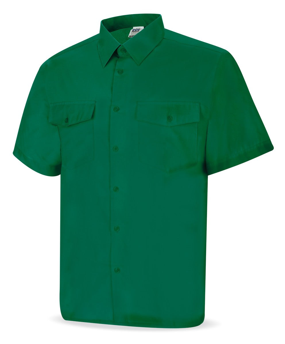 Camisa verde poliéster/algodão 95 g manga curta