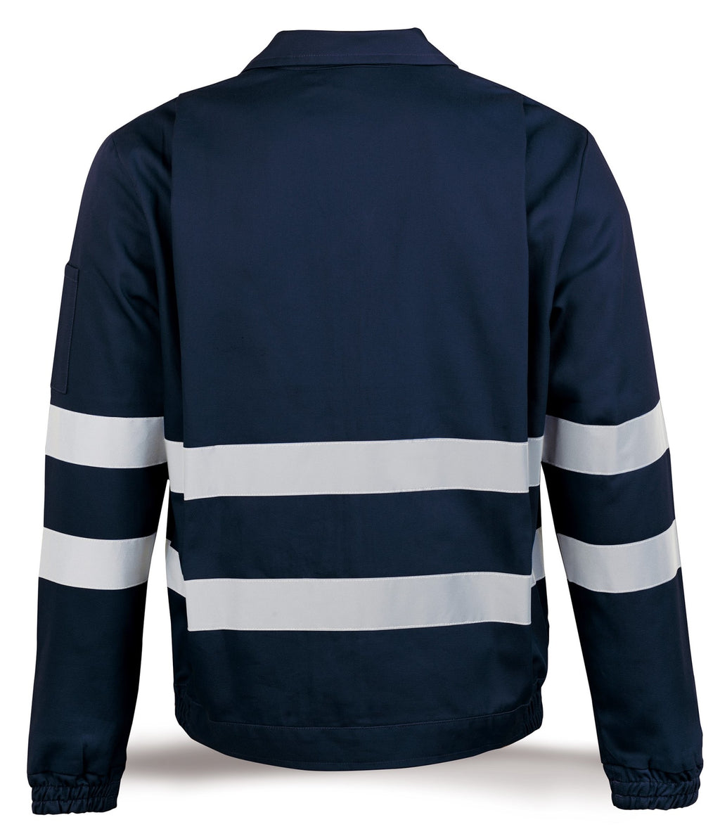 Casaco azul-marinho poliéster/algodão 200 g com bandas refletoras, vista 2