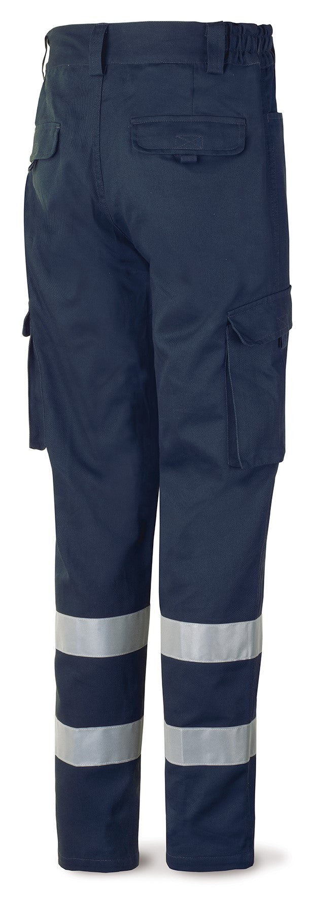 Calças azul-marinho poliéster/algodão 200 g com bandas refletoras, vista 2