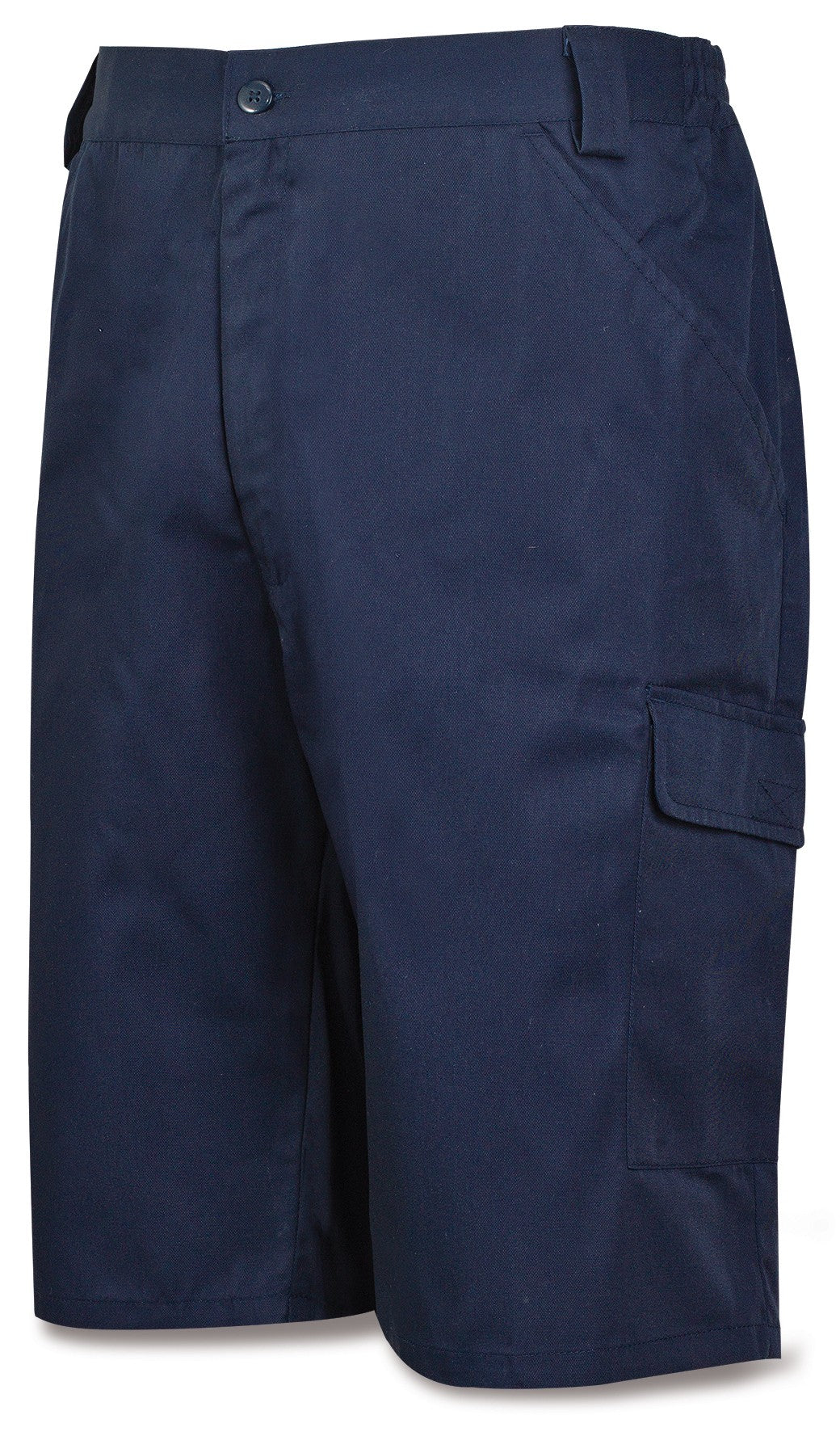 Bermudas azul-marinho poliéster/algodão 200 g com vários bolsos