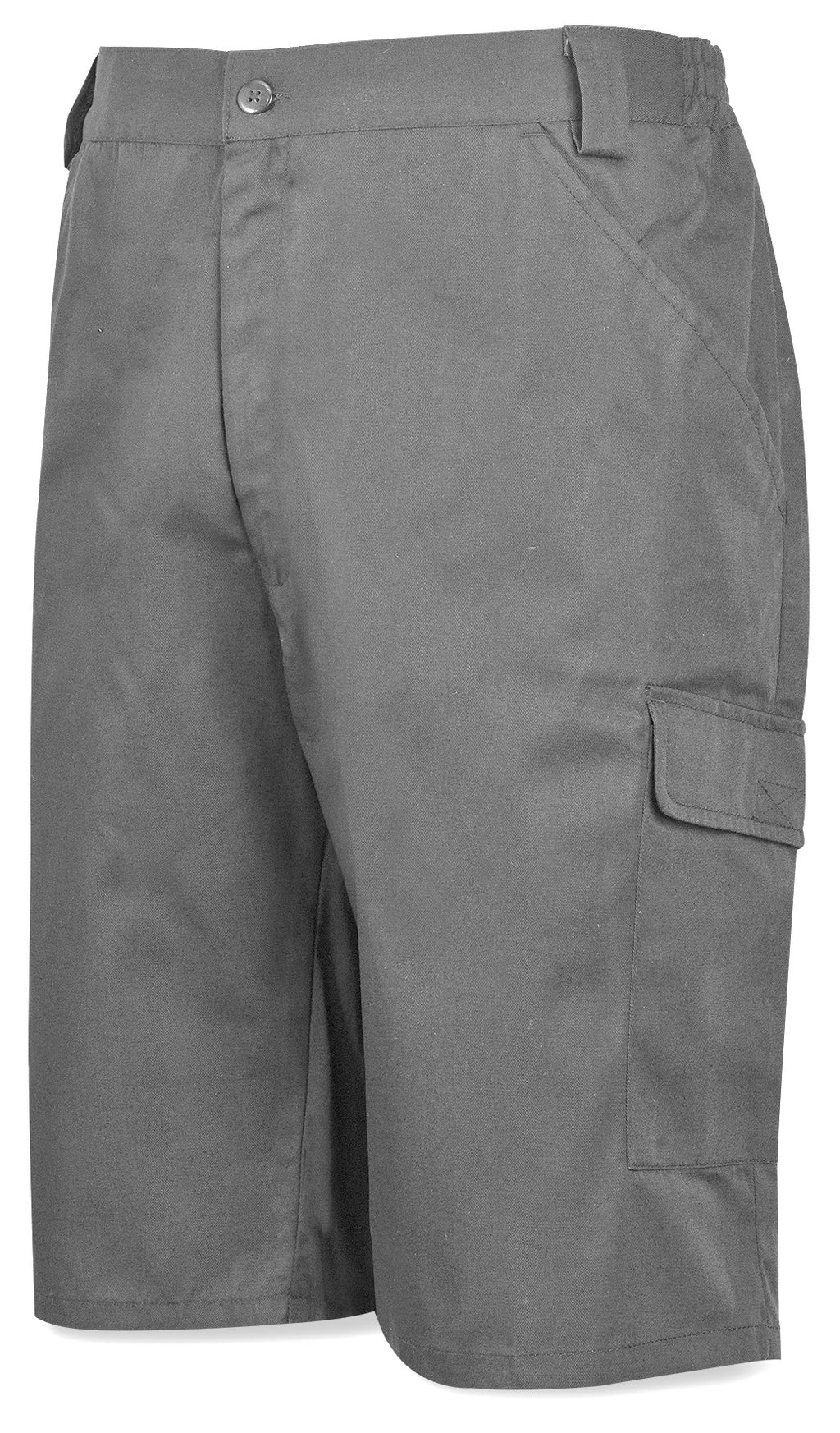 Bermudas cinzentas poliéster/algodão 200 g com vários bolsos