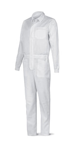 Fato-macaco branco poliéster/algodão 200 g