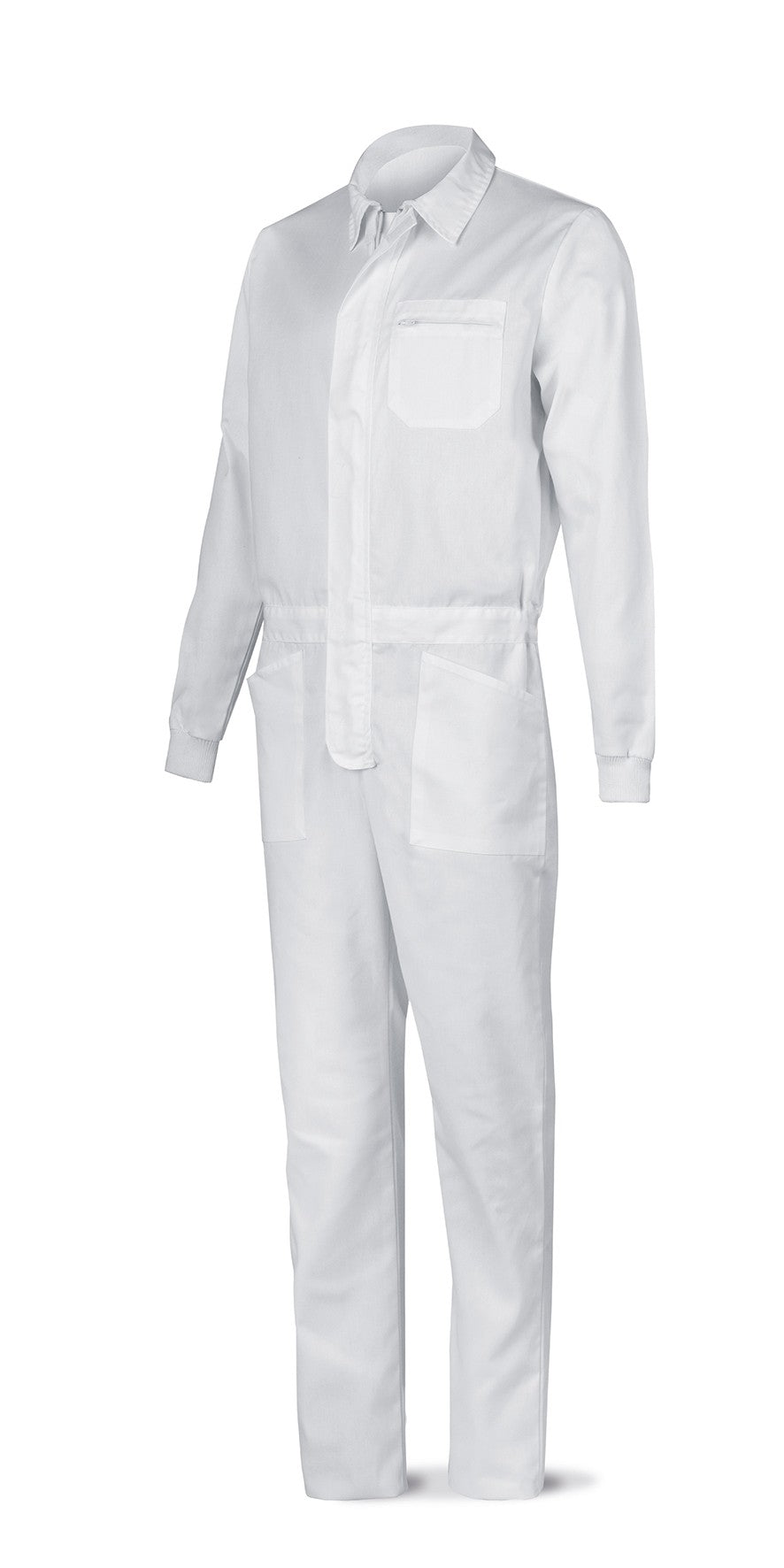 Fato-macaco branco poliéster/algodão 200 g