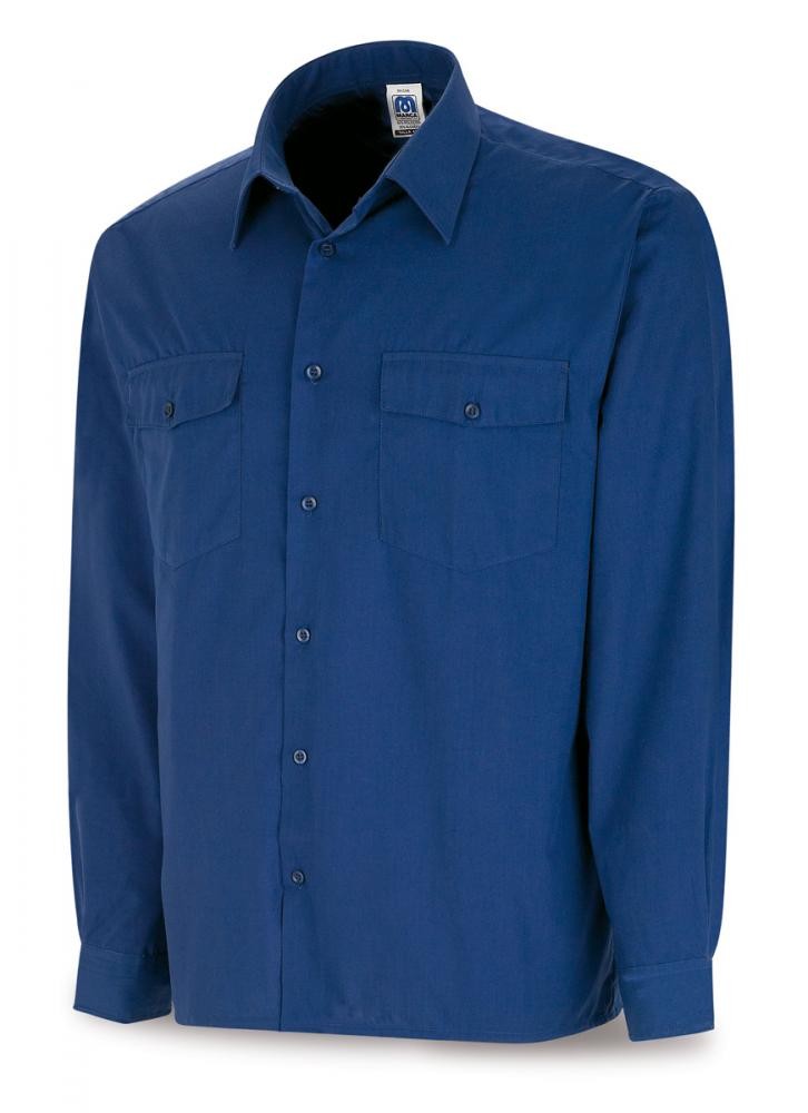 Camisa azul-royal algodão 125 g manga comprida