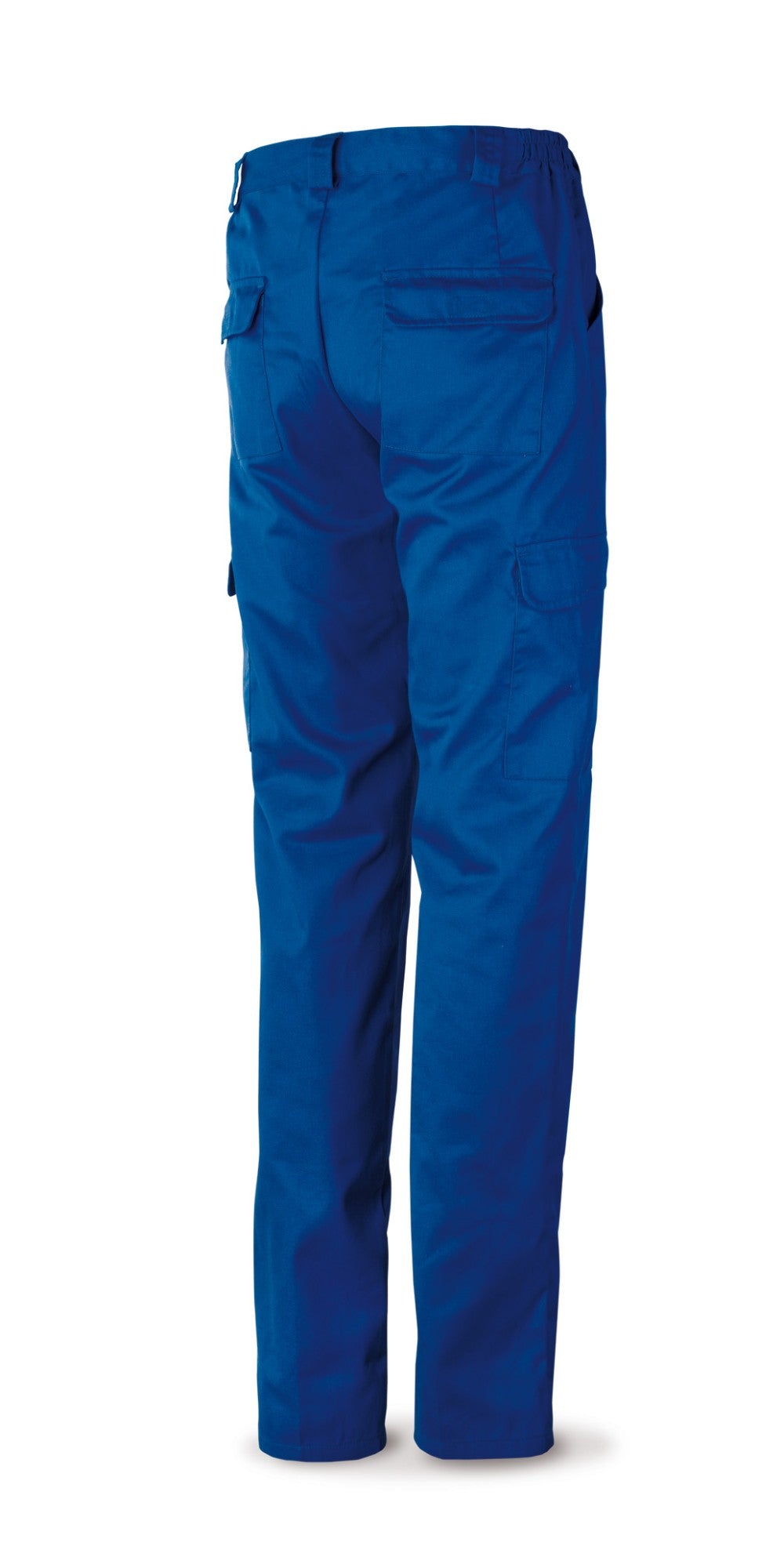 Calças azul-royal poliéster/algodão 200 g com vários bolsos, vista 2