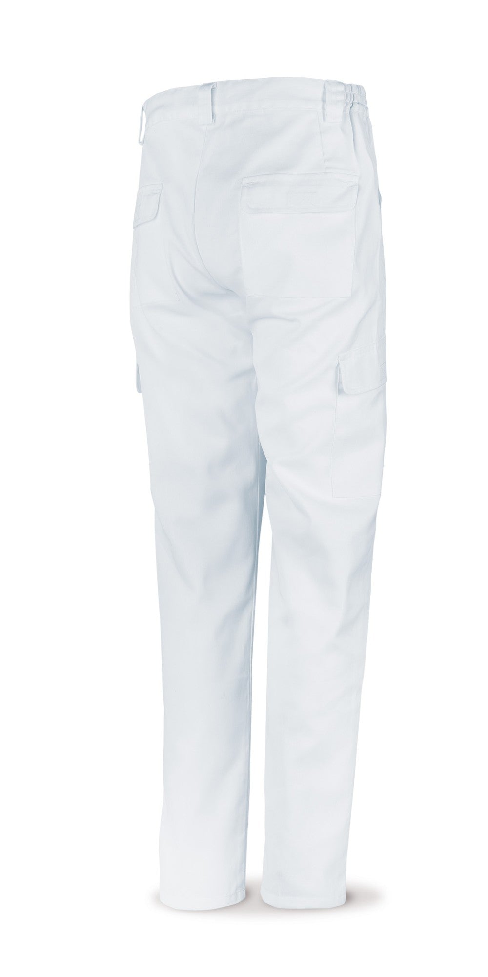Calças brancas poliéster/algodão 200 g com vários bolsos, vista 2