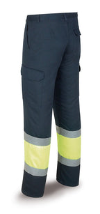 Calças bicolor de alta visibilidade Galaxy amarelo/azul-marinho poliéster/algodão 200 g, vista 2